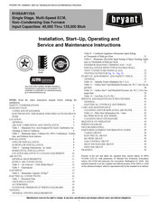 Bryant 810SA Installation, Start-Up, Operating And Service And Maintenance Instructions