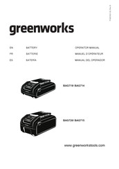 GreenWorks BAG719 Operator's Manual