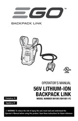 EGO BACKPACK LINK BH1001-FC Operator's Manual