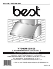 Best WPD39M SERIES Installation Instructions Manual