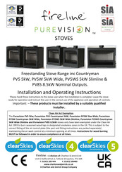 Fireline Purevision PV5W 5kw Wide Installation And Operating Instructions Manual