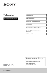 Sony KDL-55W655D Operating Instructions Manual