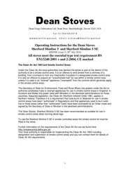 Dean Sherford Slimline 5 SE Operating Instructions Manual
