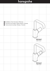 Hans Grohe Metropol 32511 1 Series Installation/User Instructions/Warranty
