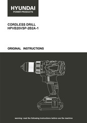 Hyundai HPVB20VSP-2B2A-1 Original Instructions Manual