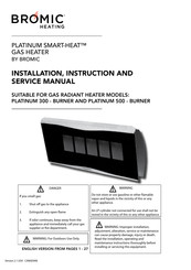 Bromic Heating PLATINUM 500 SMART-HEAT Installation, Instruction And  Service Manual