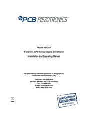 PCB Piezotronics 482C54 Installation And Operating Manual
