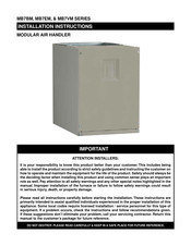 Nortek MB7VM SINGLE PHASE Series Installation Instructions Manual