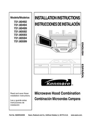 Kenmore 72180594200 Installation Instructions Manual