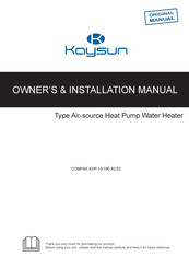 Kaysun COMPAK KHP-15/190 ACS2 Owners & Installation Manual