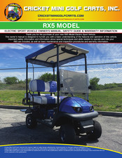 CRICKET MINI GOLF CARTS RX5 Owner's Manual