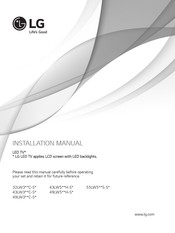 LG 43LW5 H-S Series Installation Manual