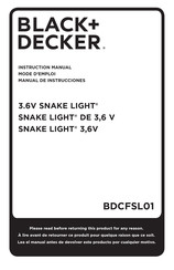 Black & Decker SNAKE LIGHT BDCFSL01BL Instruction Manual
