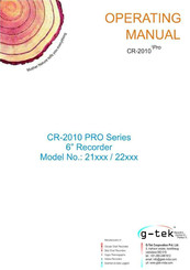 G-Tek CR-2010 PRO Series Operating Manual