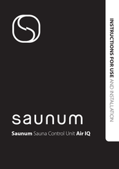 Saunum Air IQ Instructions For Use And Installation