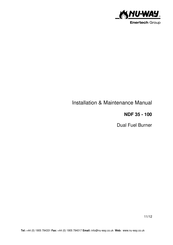 Nu-Way NDF 35 Installation & Maintenance Manual