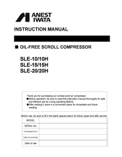 Anest Iwata SLE-10 SLE-15 Instruction Manual