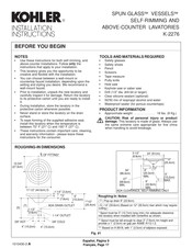 Kohler K-2276 Installation Instructions Manual