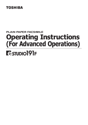 Toshiba e-STUDIO 191F Operating Instructions Manual
