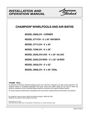 American Standard CHAMPION 2932LCH Installation And Operation Manual