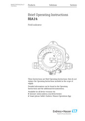 Endress+Hauser RIA14 Brief Operating Instructions
