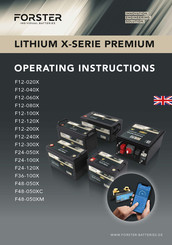 Forster F12-120X Operating Instructions Manual
