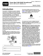 Toro Power Max 826 OHAE Operator's Manual
