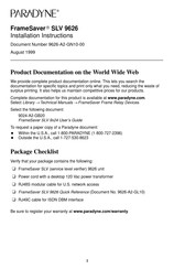 Paradyne FrameSaver SLV 9626 Installation Instructions Manual