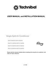 Technibel MAFX186R5I/GRFX186R5I User Manual And Installation Manual