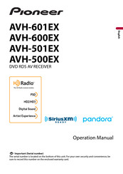 Pioneer AVH-600EX Operation Manual