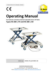 R. Beck Maschinenbau HS 300 AH Operating Manual