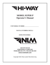 Hi-Way 301321-J Operator's Manual
