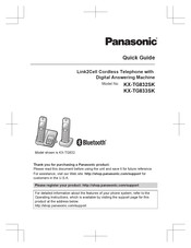 Panasonic KX-TG833SK Quick Manual