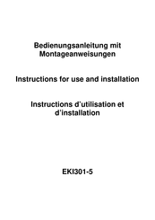 Exquisit EKI301-5 Instructions For Use And Installation