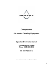 Omegasonics OMG-5028-DX3 Operation & Instruction Manual