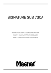 Magnat Audio SIGNATURE SUB 730A Owner's Manual/Warranty Document