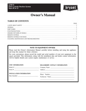 Bryant 619R F Series Owner's Manual