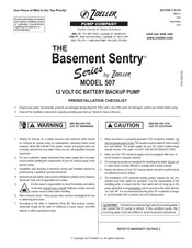 Zoeller Basement Sentry 507 Series Installation Manual