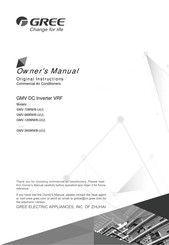 Gree GMV-168WM/B-UU Owner's Manual
