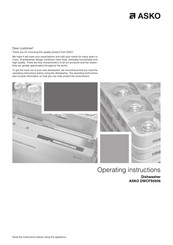 Asko DWCFS5936 Operating Instructions Manual