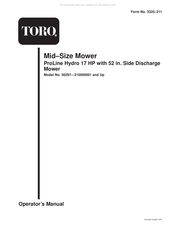 Toro ProLine Hydro 17 HP Operator's Manual