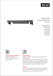 We-Ef VLR110 LED Installation And Maintenance Instructions Manual