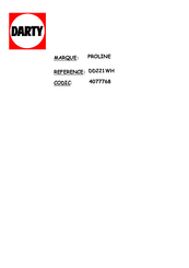 Proline DD 221 WH Operating Instructions Manual