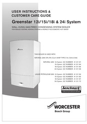 Bosch benchmark Greenstar 15i User Instructions & Customer Care Manual