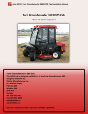 Toro Groundsmaster 360 ROPS Cab Manual
