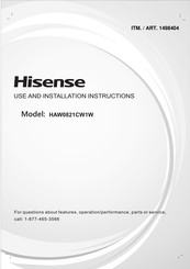 Hisense HAW0821CW1W Use And Installation Instructions