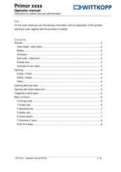 Wittkopp Primor Series Operator's Manual