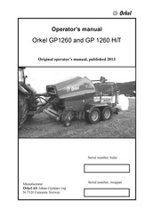 ORKEL GP 1260 HiT Operator's Manual