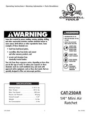 Cornwell Tools CAT-250AR Operating Instructions, Warning Information, Parts Breakdown