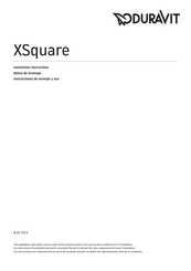 DURAVIT XSquare XS 7013 Installation Instructions Manual
